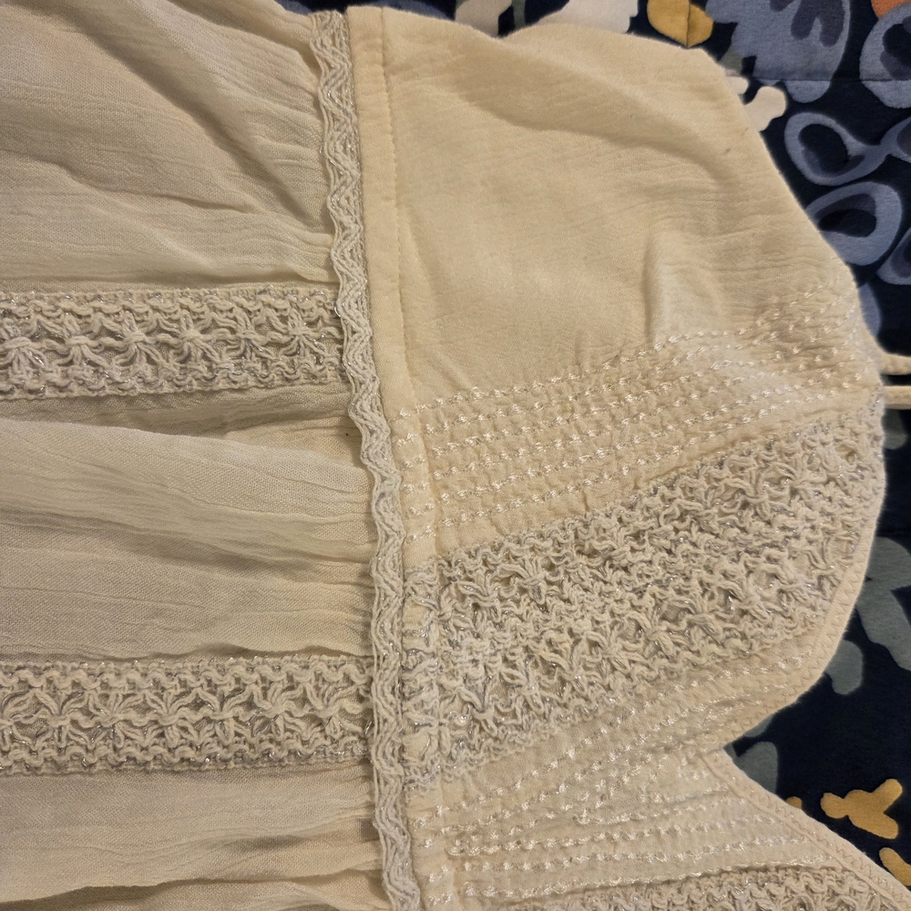 American Eagle Outfitters Lace And Silver Babydoll Tank - Picture 4 of 15